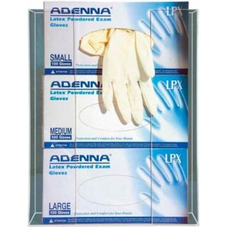 KANTEK Kantek Acrylic Glove Box Holder, Triple, 11"W x 3-1/2"D x 14-1/2"H, Clear KTKAH130